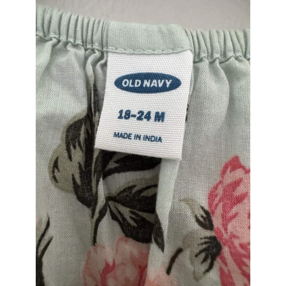 Old Navy 18/24 Summer Bubble Romper Light Green/Floral Print